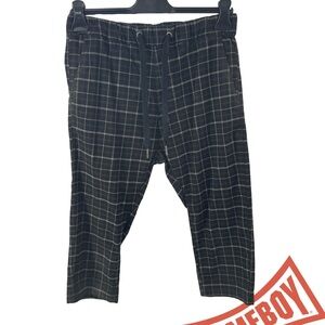 Men's Black Checkered Joggers